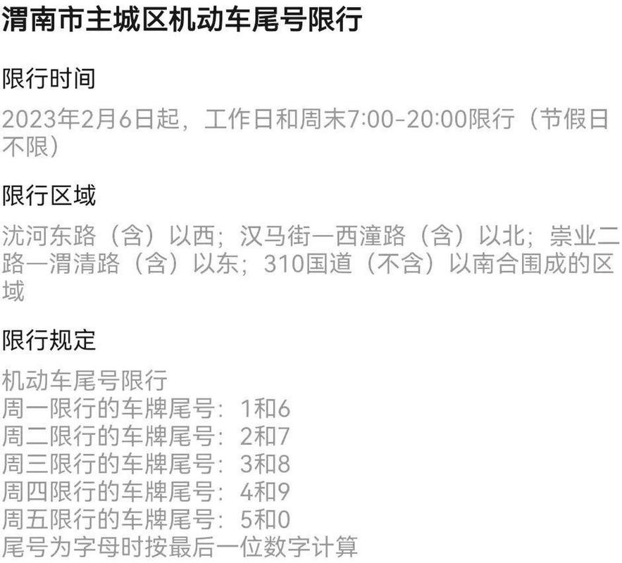 渭南今天限号吗-渭南今天限号吗?2025年一月28号-第1张图片 渭南今天限号吗-渭南今天限号吗?2025年一月28号-第1张图片