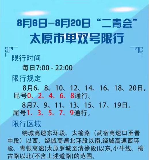 太原今天还限号吗-太原今天限号到几点可以通行-第3张图片 太原今天还限号吗-太原今天限号到几点可以通行-第3张图片