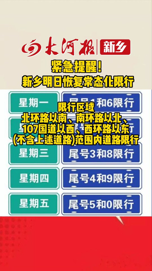 明天新乡限号吗，明天新乡限什么车号-第8张图片