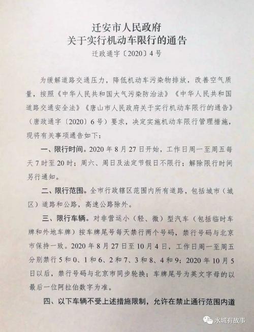 迁安限号-迁安限车号