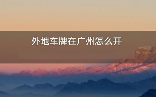 广州怎么限行外地车牌/广州限行外地车辆上路怎么处罚-第4张图片