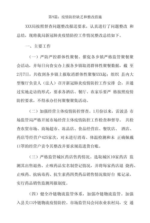疫情问题整改，疫情问题整改情况报告-第2张图片