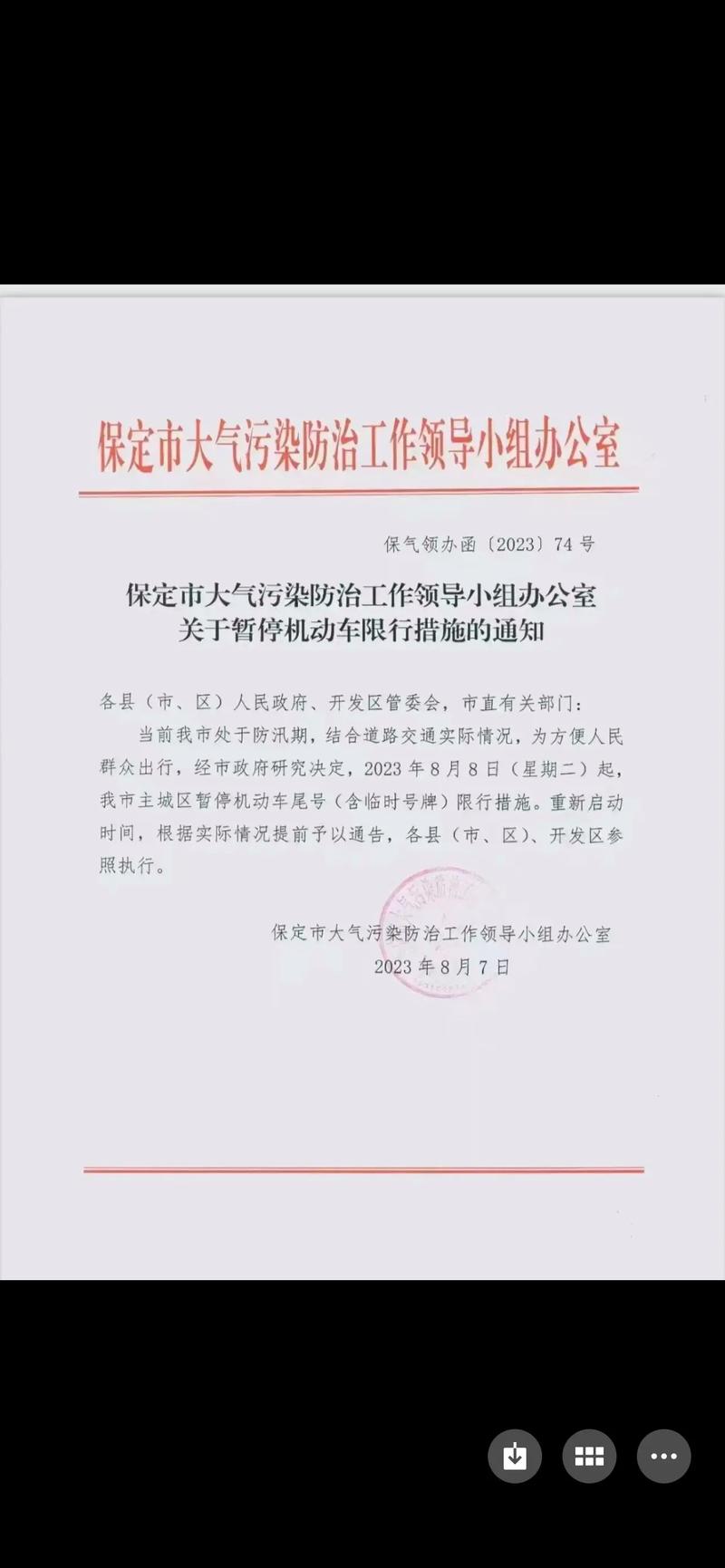 明天保定市限什么号/明天保定市限号限几-第6张图片