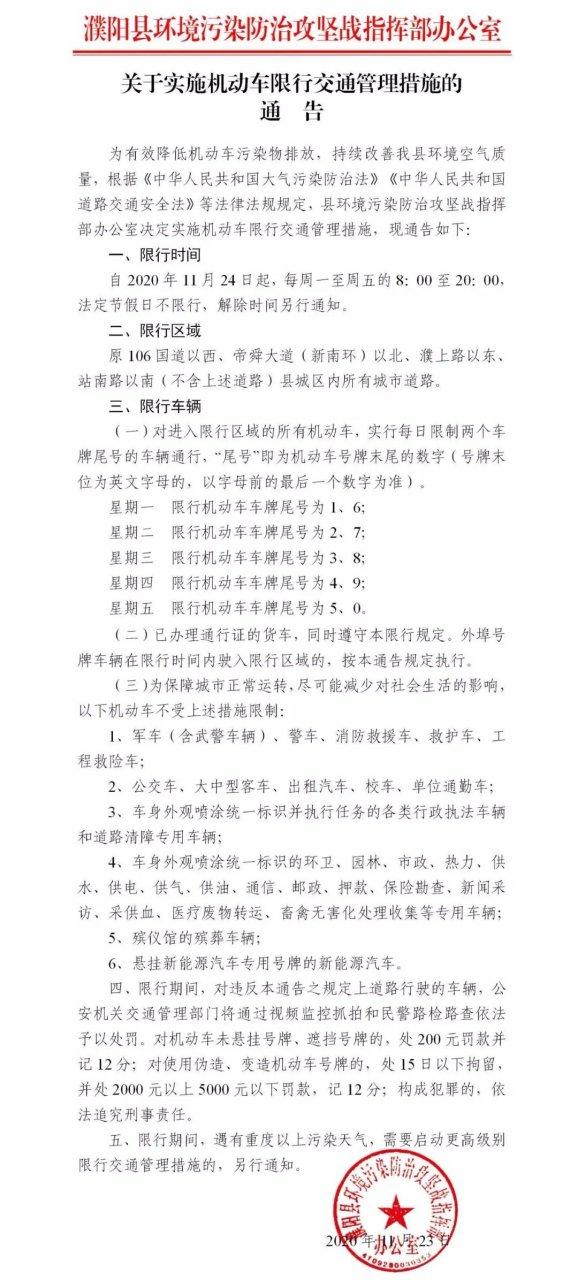 范县限号查询，范县2021限号通知