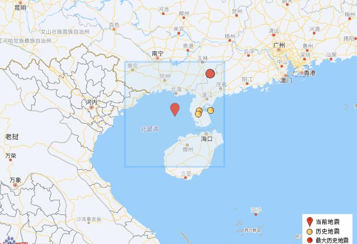 海南岛地震，海南岛地震带分布图