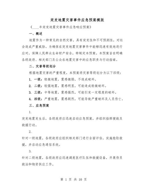 地震灾害应急预案/地震灾害应急预案及措施方案-第4张图片 地震灾害应急预案/地震灾害应急预案及措施方案-第4张图片