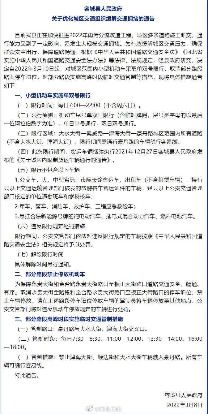 容城限号通知最新通知2017/容城是否限号-第8张图片