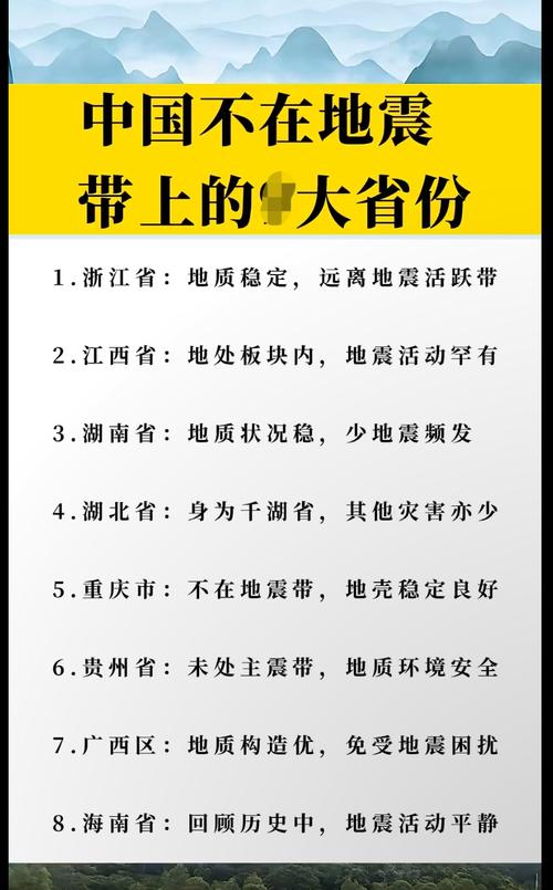 中国不在地震带的省份，中国不在地震带的省份地图-第2张图片