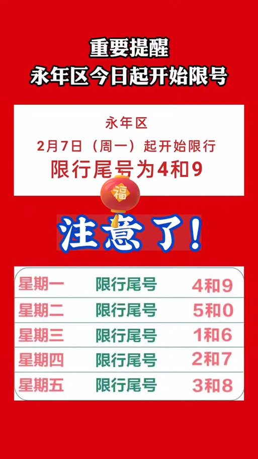 永年区今天限什么号/永年今天限号查询表-第2张图片 永年区今天限什么号/永年今天限号查询表-第2张图片