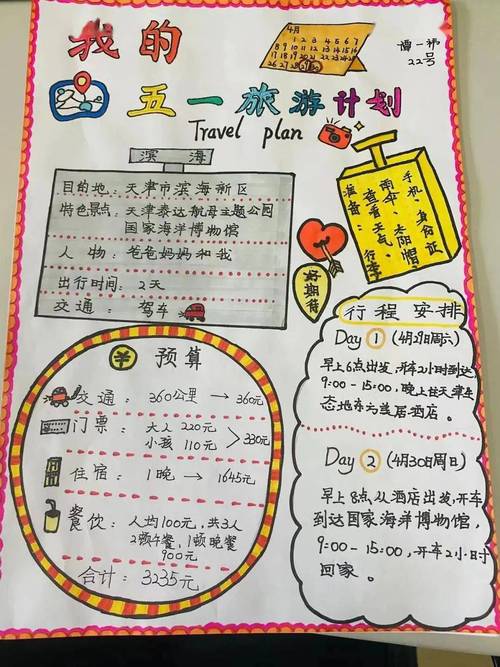 小学的出行计划怎么写/出行计划小报-第6张图片