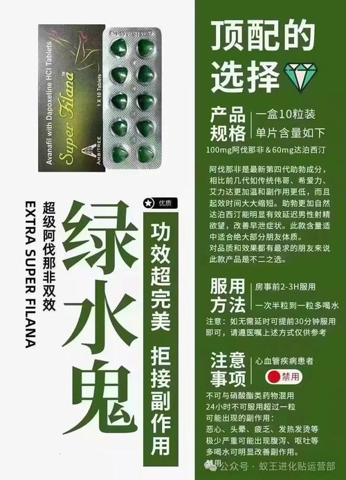 印度阿伐那非双效片(绿水鬼)每盒售价是多少?